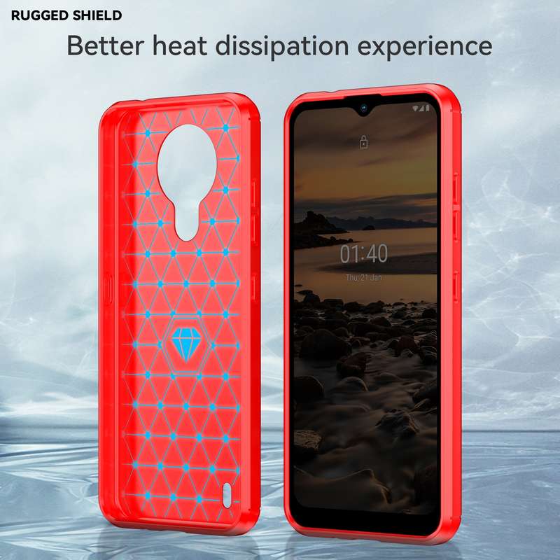 For Nokia 1.4 Brushed Texture Carbon Fiber TPU Phone Case(Black)