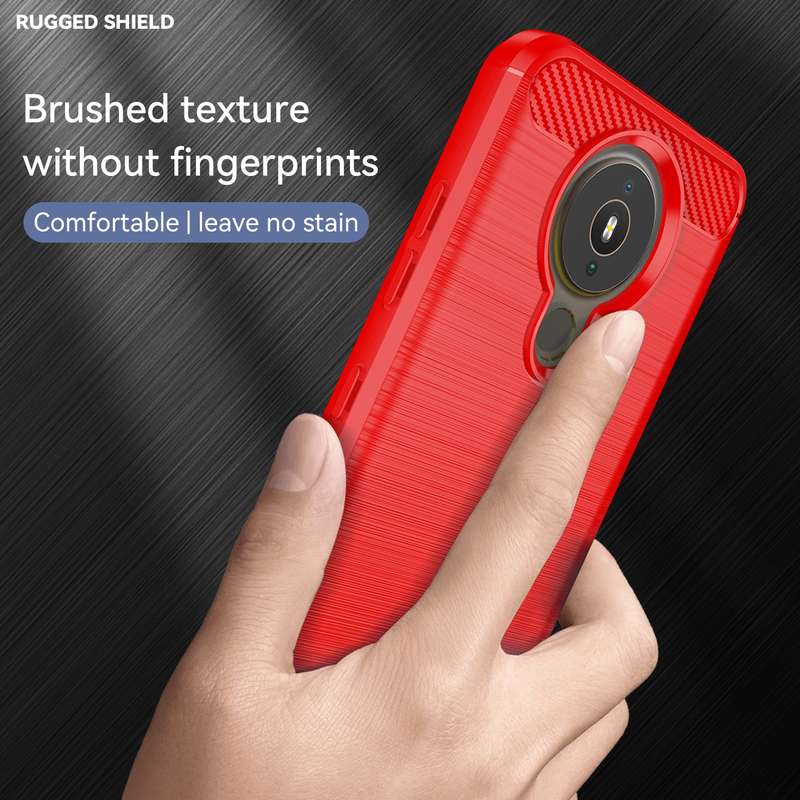 For Nokia 1.4 Brushed Texture Carbon Fiber TPU Phone Case(Black)