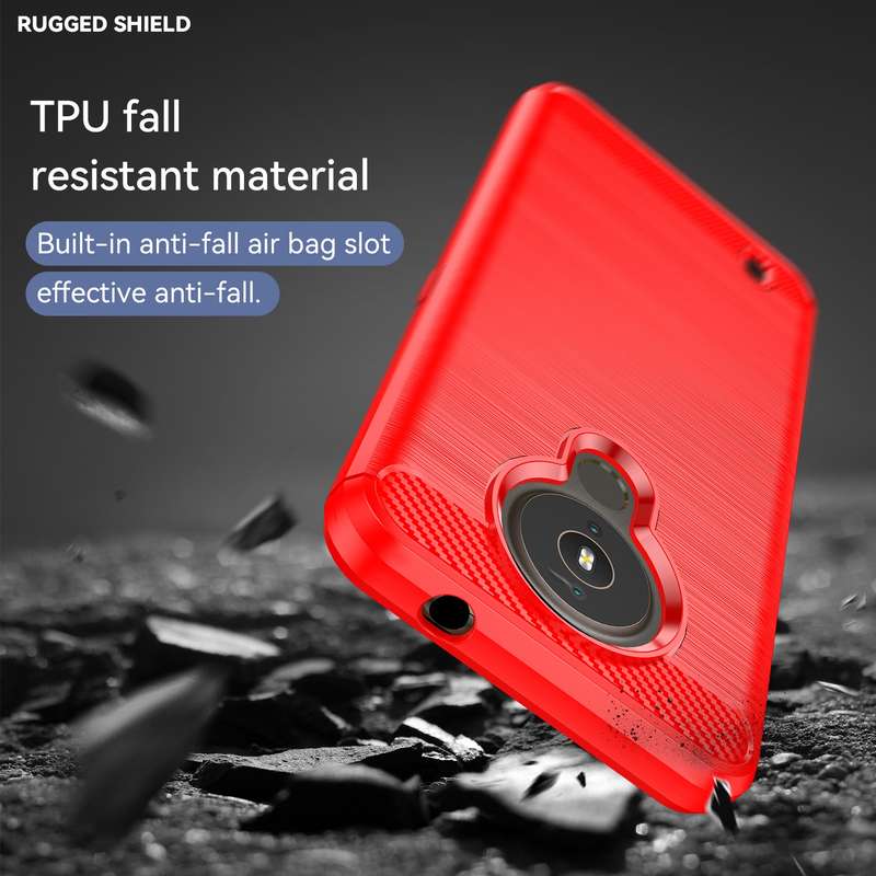 For Nokia 1.4 Brushed Texture Carbon Fiber TPU Phone Case(Black)