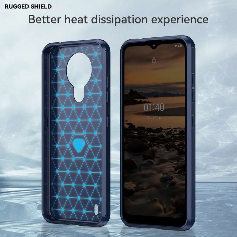 For Nokia 1.4 Brushed Texture Carbon Fiber TPU Phone Case(Black)