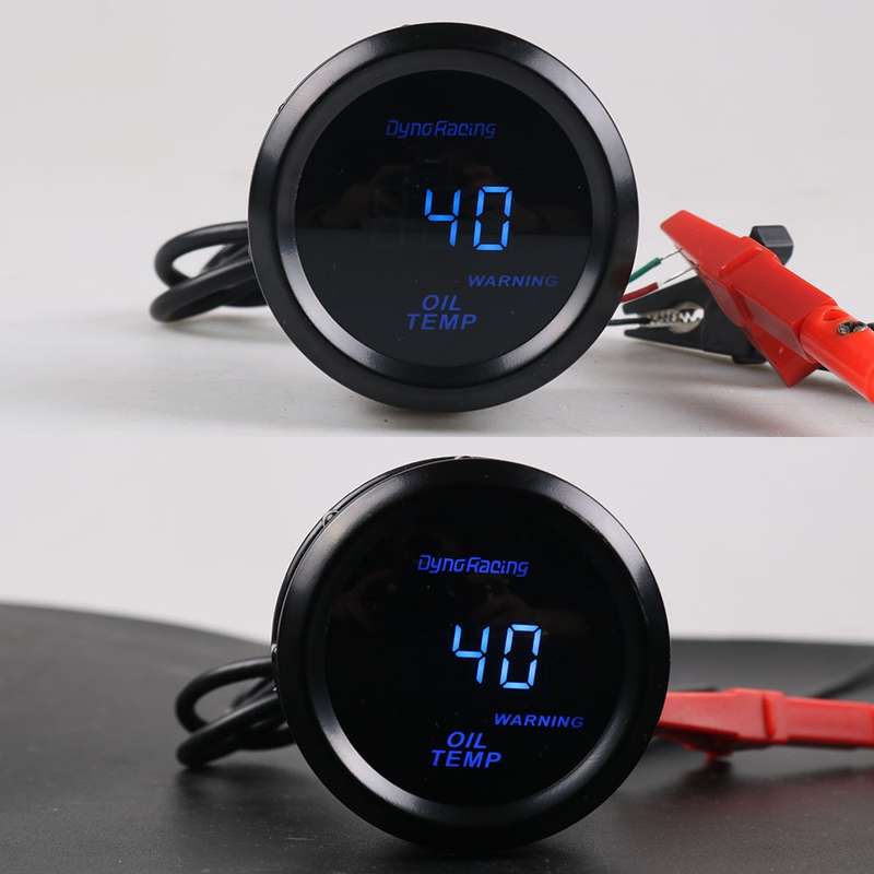 Car Modified 12V Universal 52mm Blue Light Digital Display Meter, Style:Oil Temperature Gauge