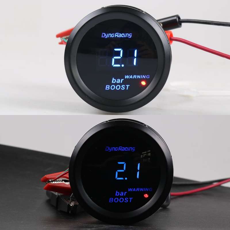 Car Modified 12V Universal 52mm Blue Light Digital Display Meter, Style:Turbo Boost Gauge BAR