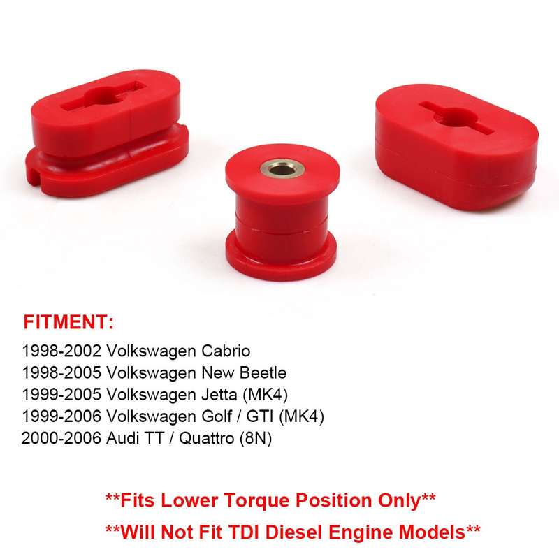 Car Modified Front Lower Dogbone Engine Mount Bracket Polyurethane Bushings for Volkswagen Jetta / G