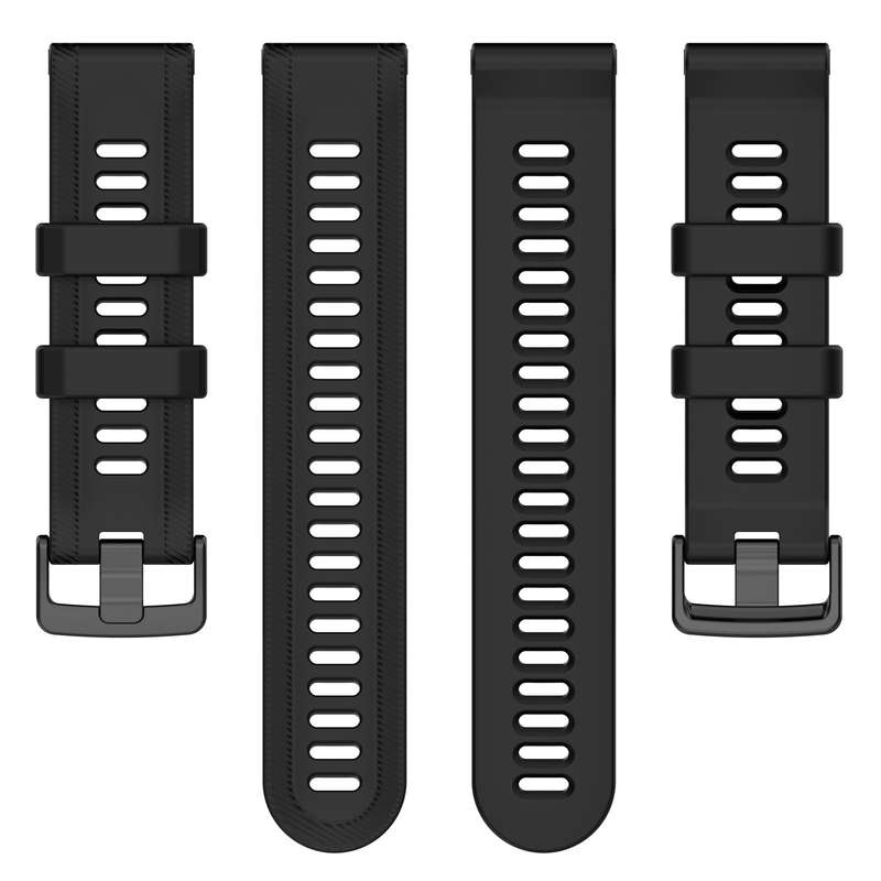 For Garmin Forerunner 955 22mm Silicone Twill Watch Band(Black)