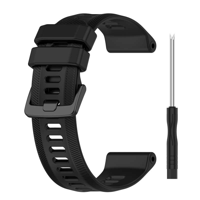 For Garmin Forerunner 955 22mm Silicone Twill Watch Band(Black)