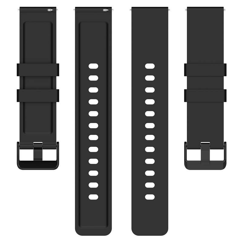 For Amazfit Bip 3 20mm Step Silicone Strap Stainless Steel Black Buckle(Midnight Blue)