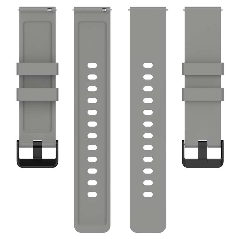 For Amazfit Bip 3 20mm Step Silicone Strap Stainless Steel Black Buckle(Midnight Blue)