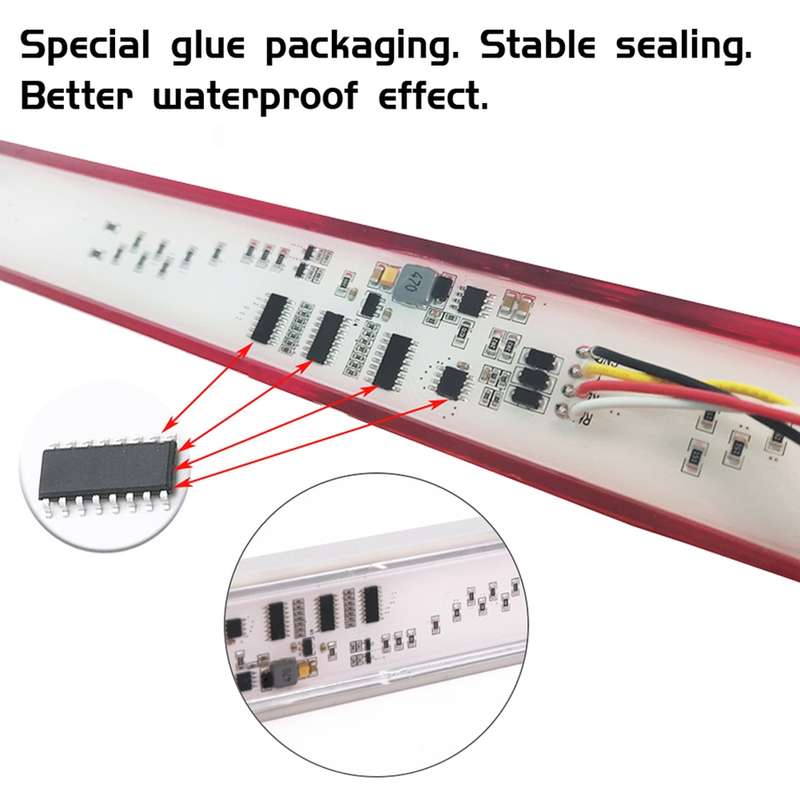 2 PCS 72LEDs Two-color Brake Turn Tail Light(Smoked Shell Red Light + Flowing Yellow Light)
