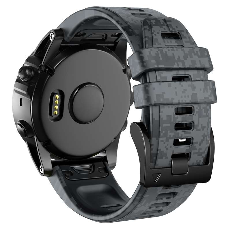 For Garmin Fenix 7X Camouflage Silicone Watch Band(Digital)