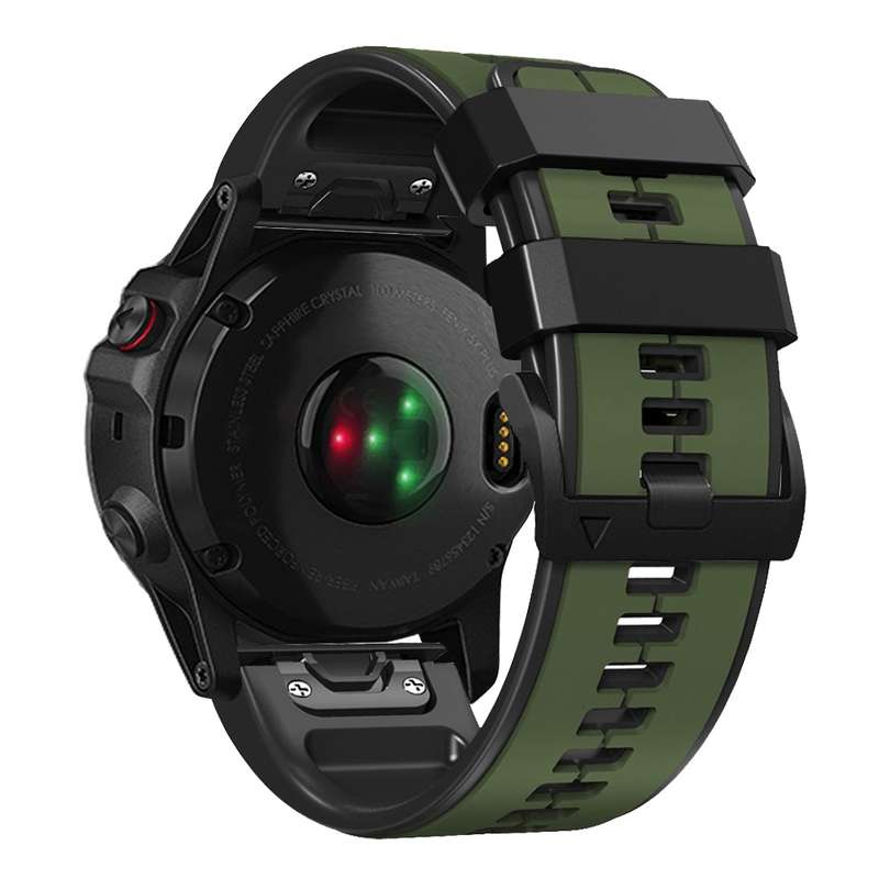 For Garmin Fenix 7X Vertical Stripes Two-color Silicone Watch Band(Orange Black)