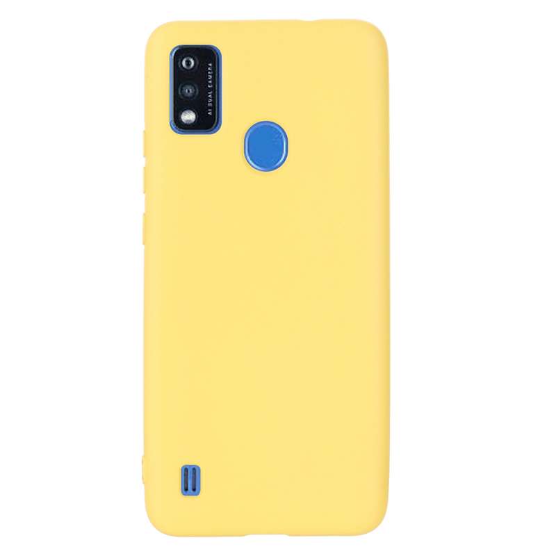 For ZTE Blade A51 2021 Pure Color Liquid Silicone Shockproof Full Coverage Phone Case(Yellow)