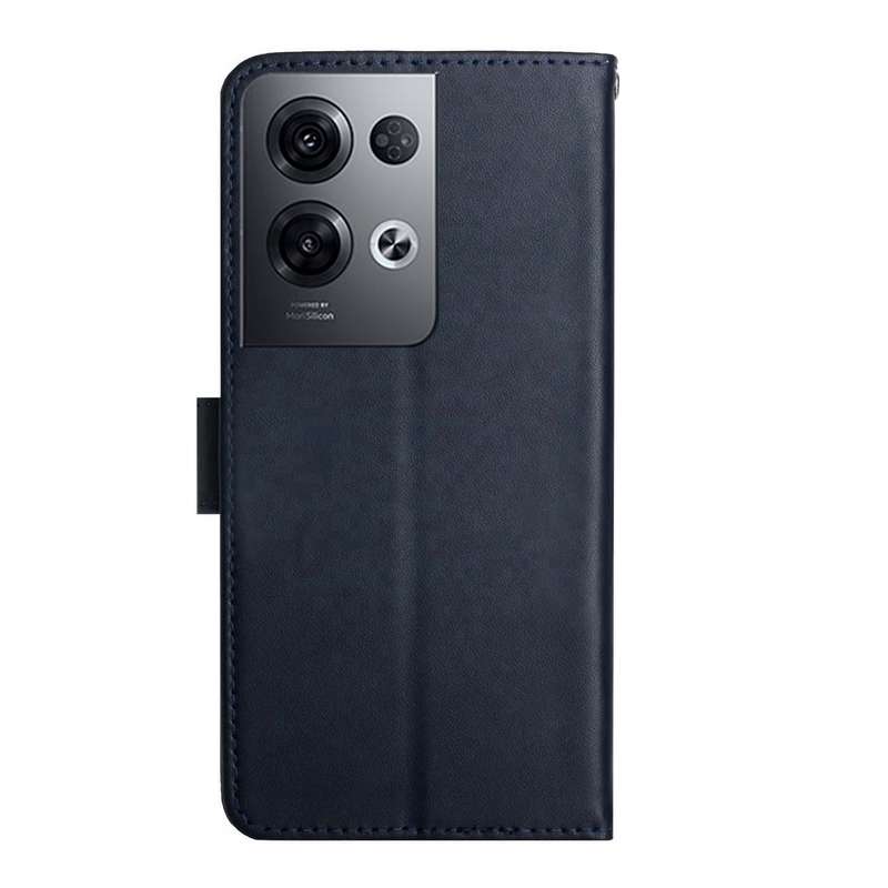 For OPPO Reno8 Pro+ / Reno8 Pro HT02 Genuine Leather Fingerprint-proof Flip Phone Case(Black)