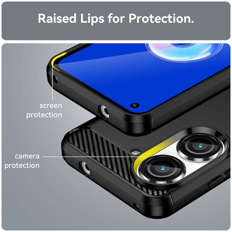 For Asus Zenfone 9 Brushed Texture Carbon Fiber TPU Case(Black)