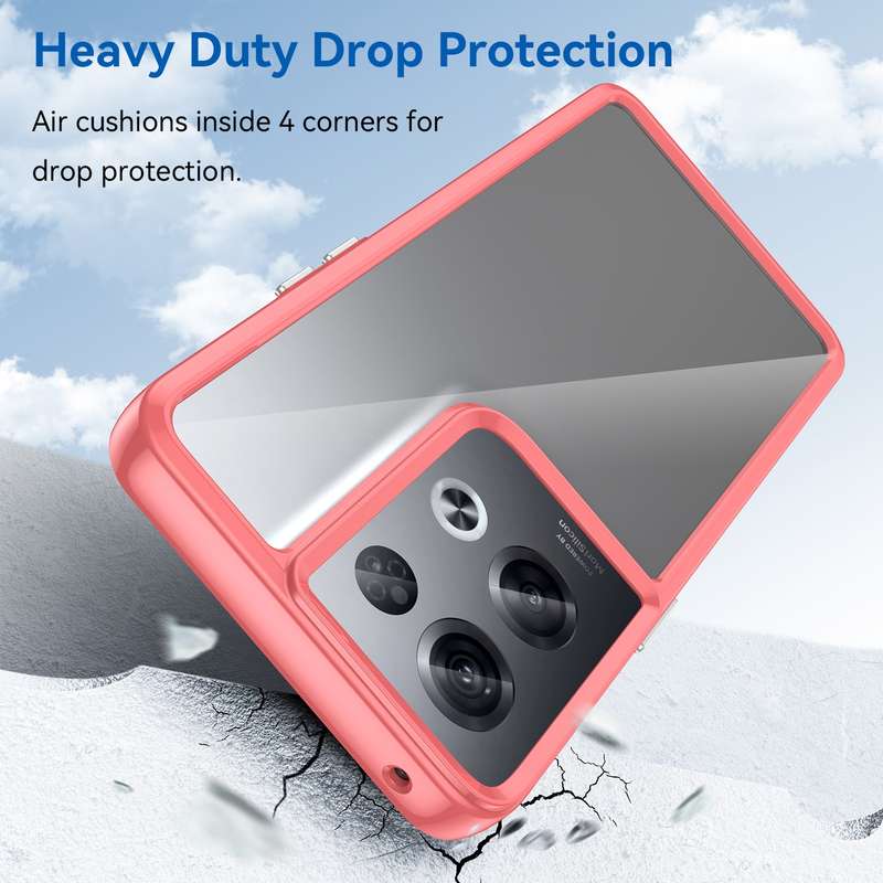 For OPPO Reno8 Pro India Colorful Series Acrylic + TPU Phone Case(Black)