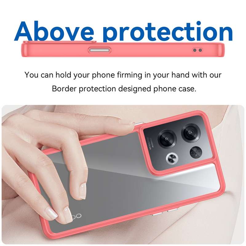 For OPPO Reno8 Pro India Colorful Series Acrylic + TPU Phone Case(Black)