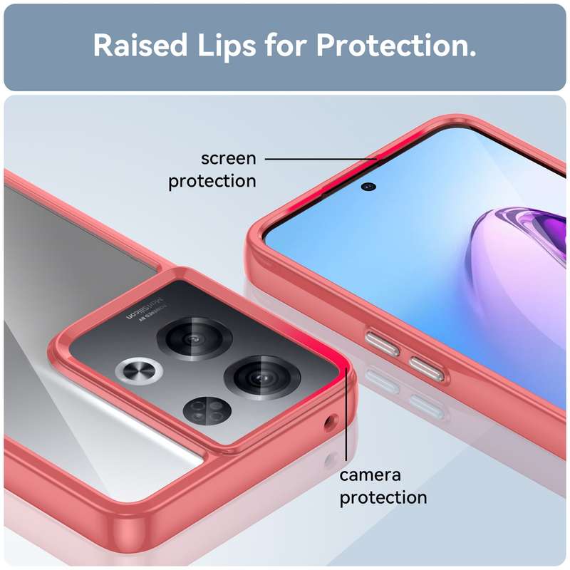 For OPPO Reno8 Pro India Colorful Series Acrylic + TPU Phone Case(Black)