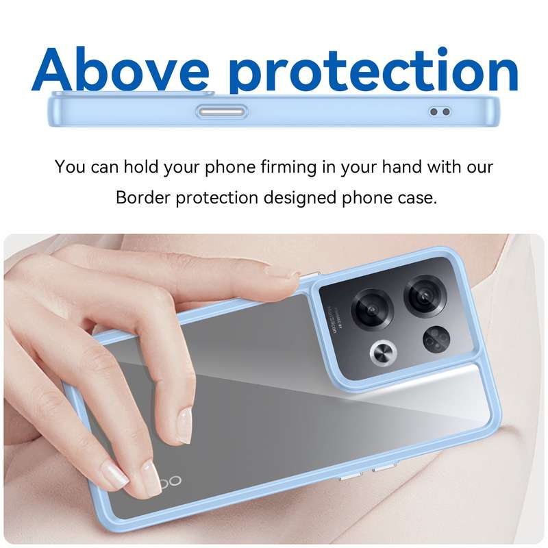 For OPPO Reno8 Pro India Colorful Series Acrylic + TPU Phone Case(Black)