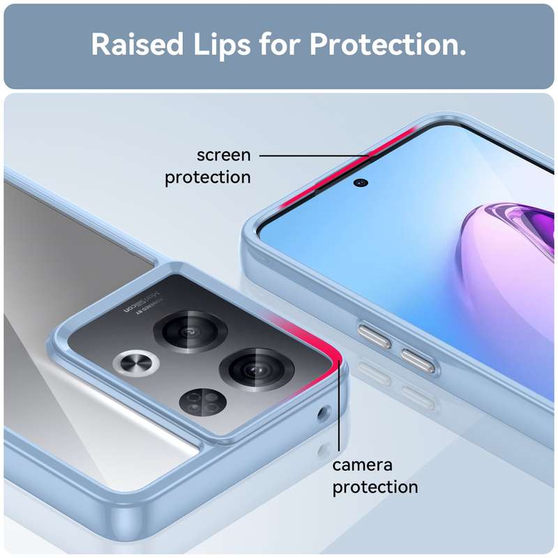 For OPPO Reno8 Pro India Colorful Series Acrylic + TPU Phone Case(Black)