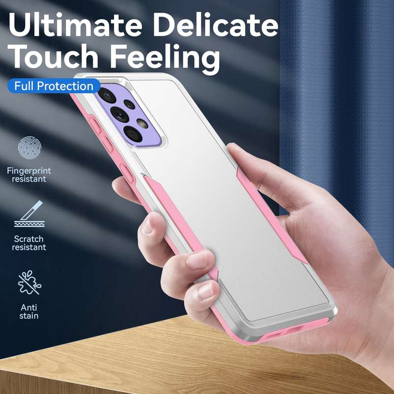 For Samsung Galaxy A73 Pioneer Armor Heavy Duty PC + TPU Phone Case(White)