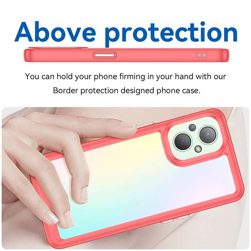 For OPPO A96 5G Colorful Series Acrylic + TPU Phone Case(Black)
