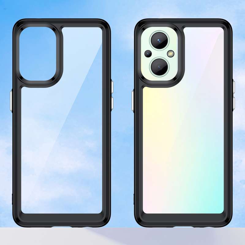 For OPPO Reno 7Z 5G Colorful Series Acrylic + TPU Phone Case(Black)