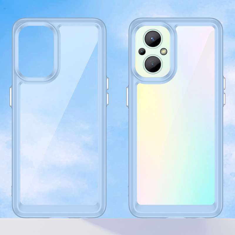 For OPPO Reno 7Z 5G Colorful Series Acrylic + TPU Phone Case(Black)