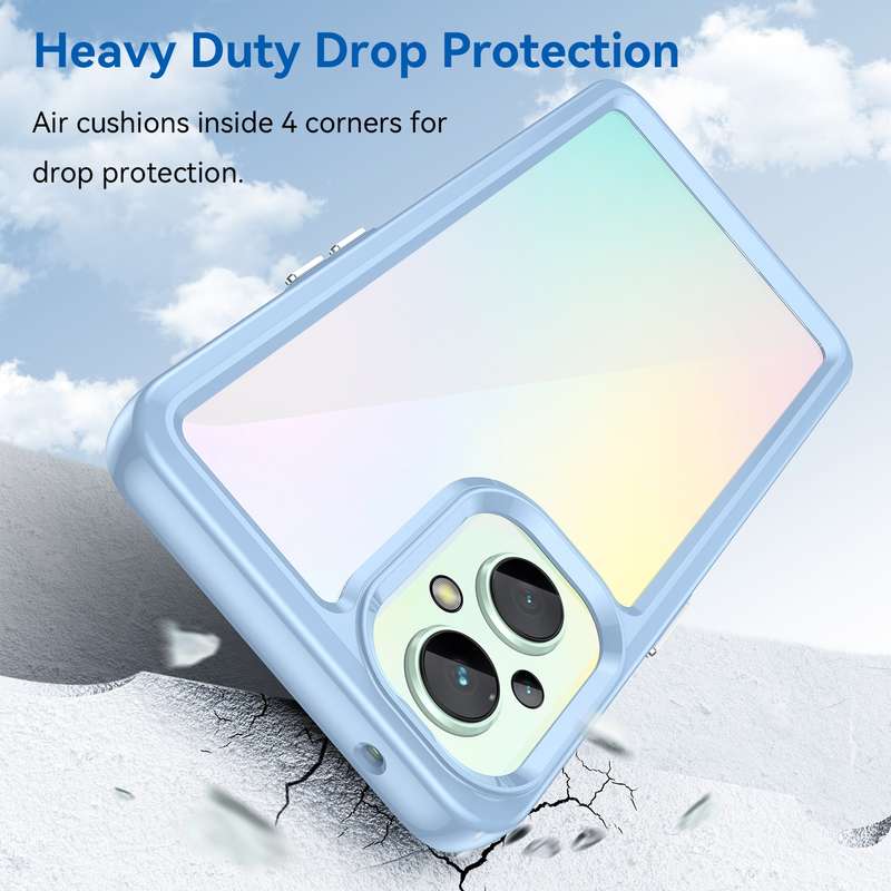 For OPPO Reno 7Z 5G Colorful Series Acrylic + TPU Phone Case(Black)