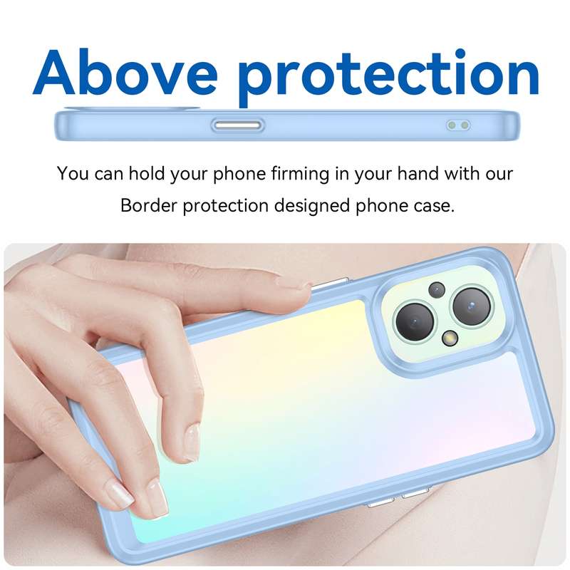 For OPPO Reno 7Z 5G Colorful Series Acrylic + TPU Phone Case(Black)