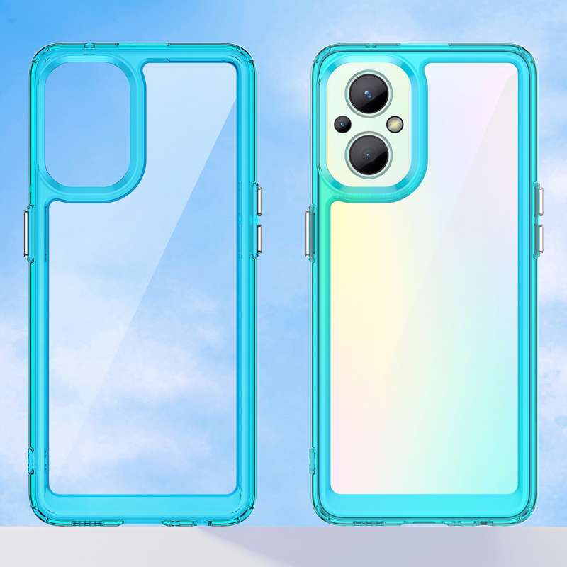 For OPPO Reno 7Z 5G Colorful Series Acrylic + TPU Phone Case(Black)