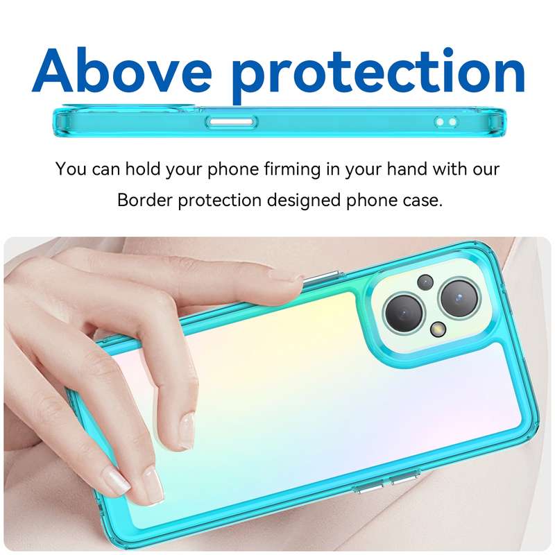 For OPPO Reno 7Z 5G Colorful Series Acrylic + TPU Phone Case(Black)