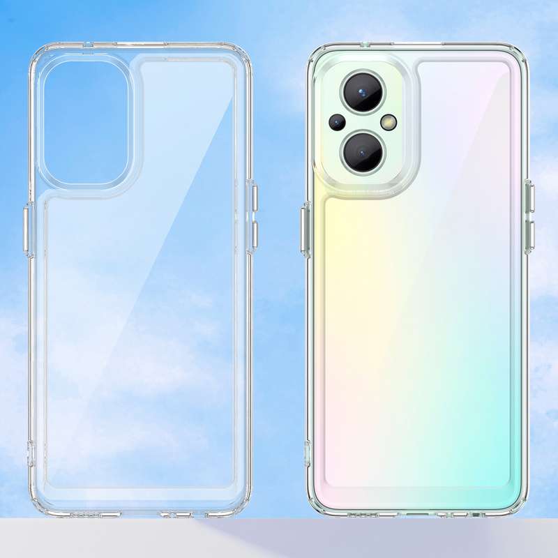 For OPPO Reno 7Z 5G Colorful Series Acrylic + TPU Phone Case(Black)