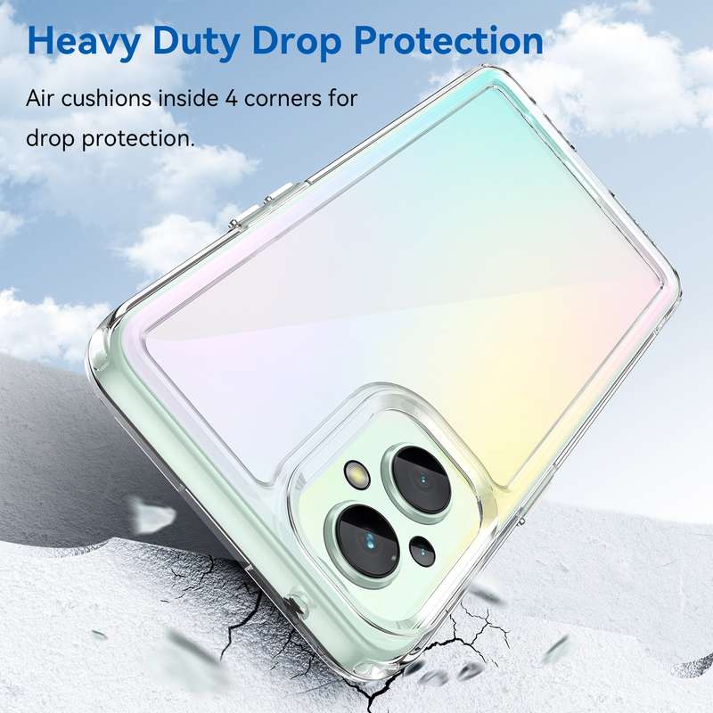 For OPPO Reno 7Z 5G Colorful Series Acrylic + TPU Phone Case(Black)