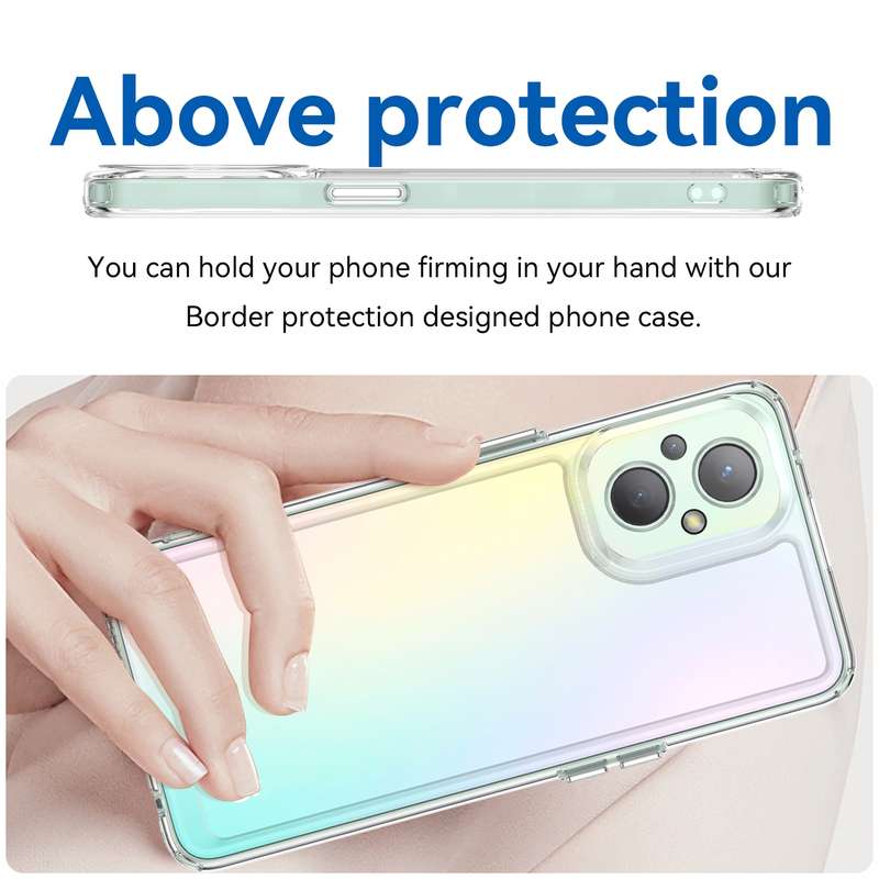 For OPPO Reno 7Z 5G Colorful Series Acrylic + TPU Phone Case(Black)