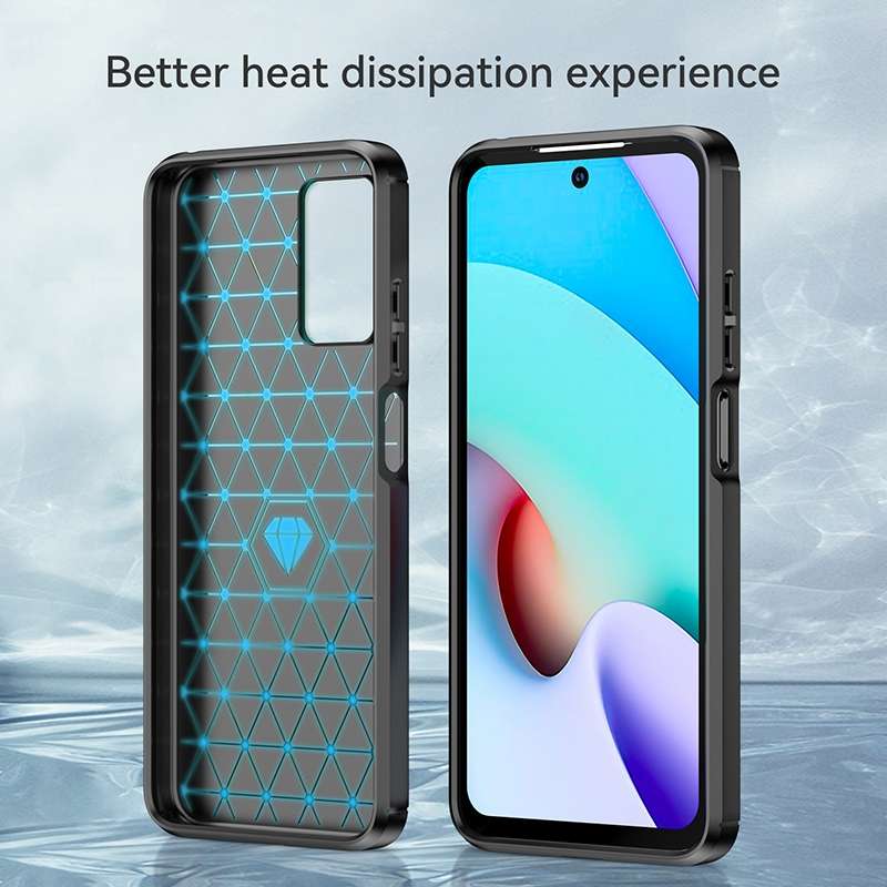 For Xiaomi Redmi 10 2022 Brushed Texture Carbon Fiber TPU Case(Black)