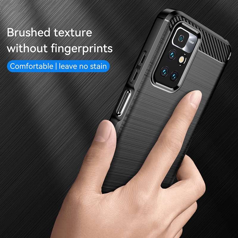 For Xiaomi Redmi 10 2022 Brushed Texture Carbon Fiber TPU Case(Black)