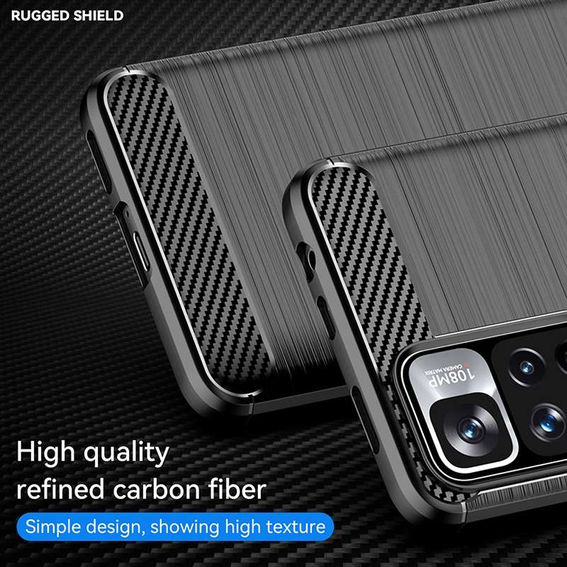 For Xiaomi Redmi Note 11 Pro / Note 11 Pro+ Brushed Texture Carbon Fiber TPU Case(Black)