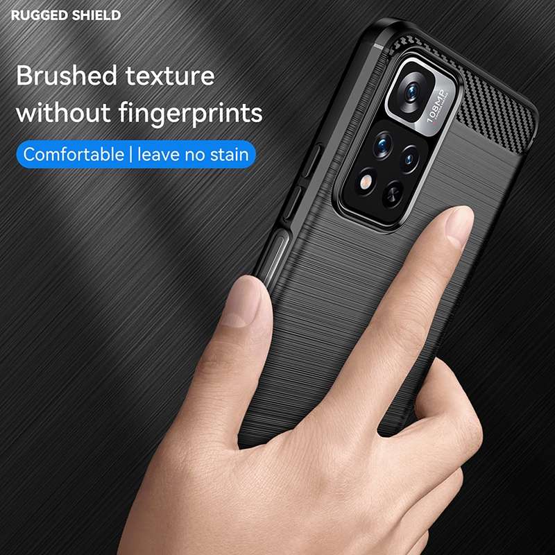 For Xiaomi Redmi Note 11 Pro / Note 11 Pro+ Brushed Texture Carbon Fiber TPU Case(Black)