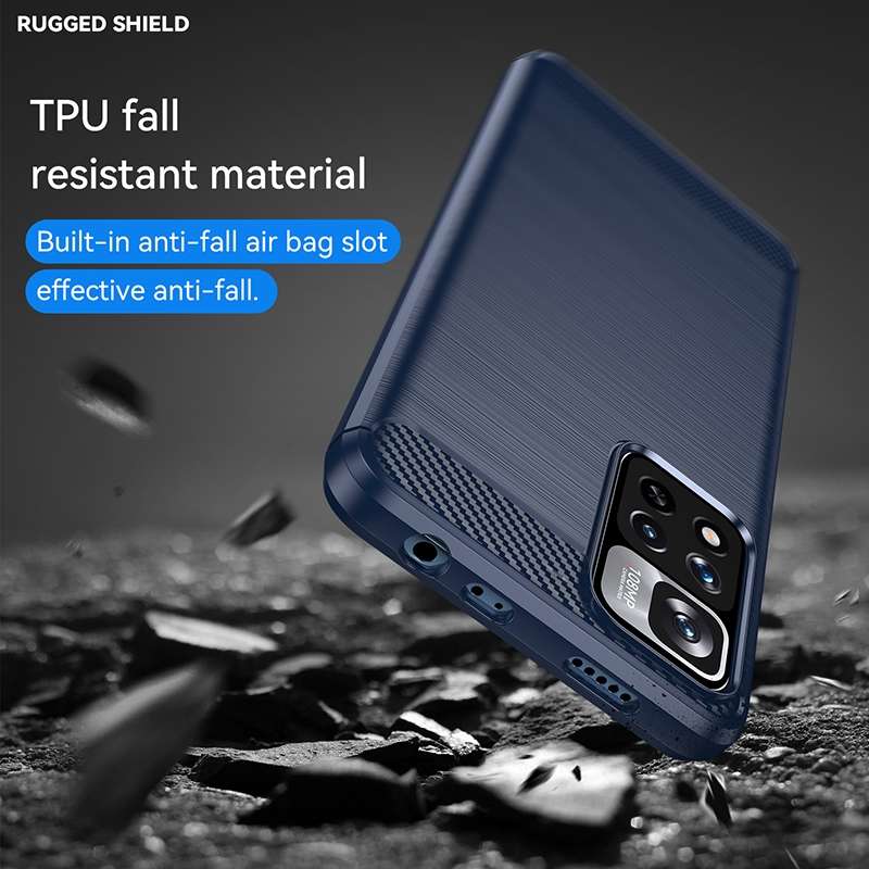 For Xiaomi Redmi Note 11 Pro / Note 11 Pro+ Brushed Texture Carbon Fiber TPU Case(Black)