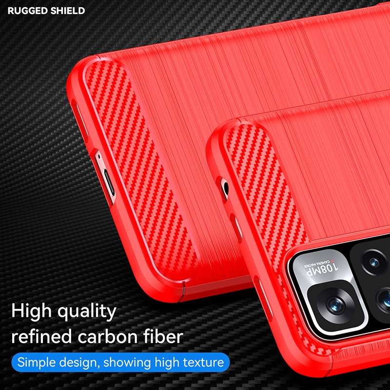 For Xiaomi Redmi Note 11 Pro / Note 11 Pro+ Brushed Texture Carbon Fiber TPU Case(Black)