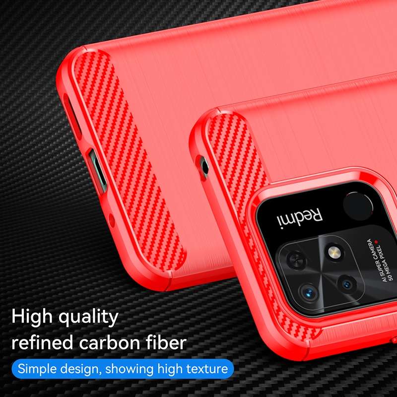 For Xiaomi Redmi 10C Brushed Texture Carbon Fiber TPU Case(Navy Blue)