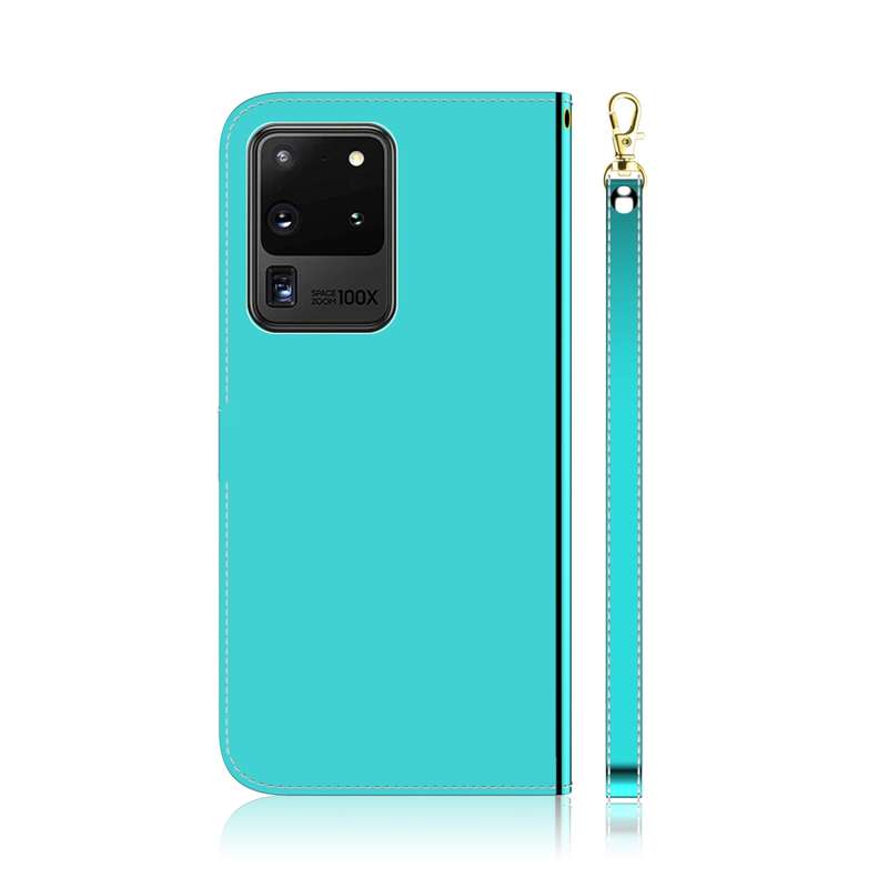 For Galaxy S20 Ultra Mirror-like Magnetic Attraction Horizontal Flip Leather Case with Lanyard, Supp
