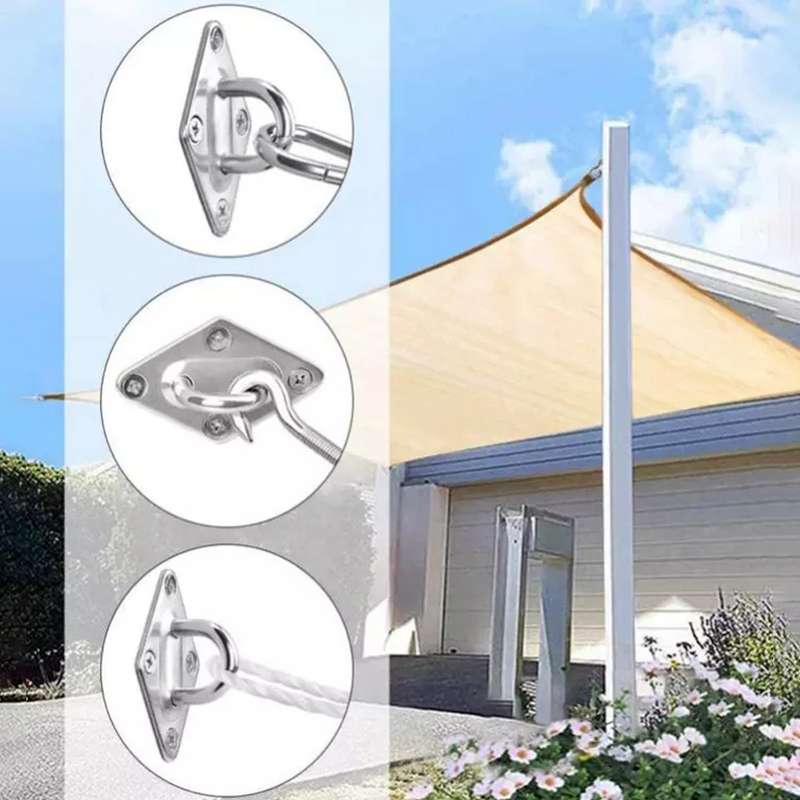 3 PCS 8mm 304 Stainless Steel Ship Diamond Door Hinges Buckle
