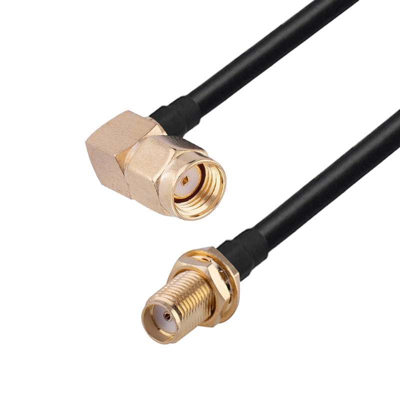 PR-SMA Male Elbow to SMA Female RG174 RF Coaxial Adapter Cable, Length: 20cm