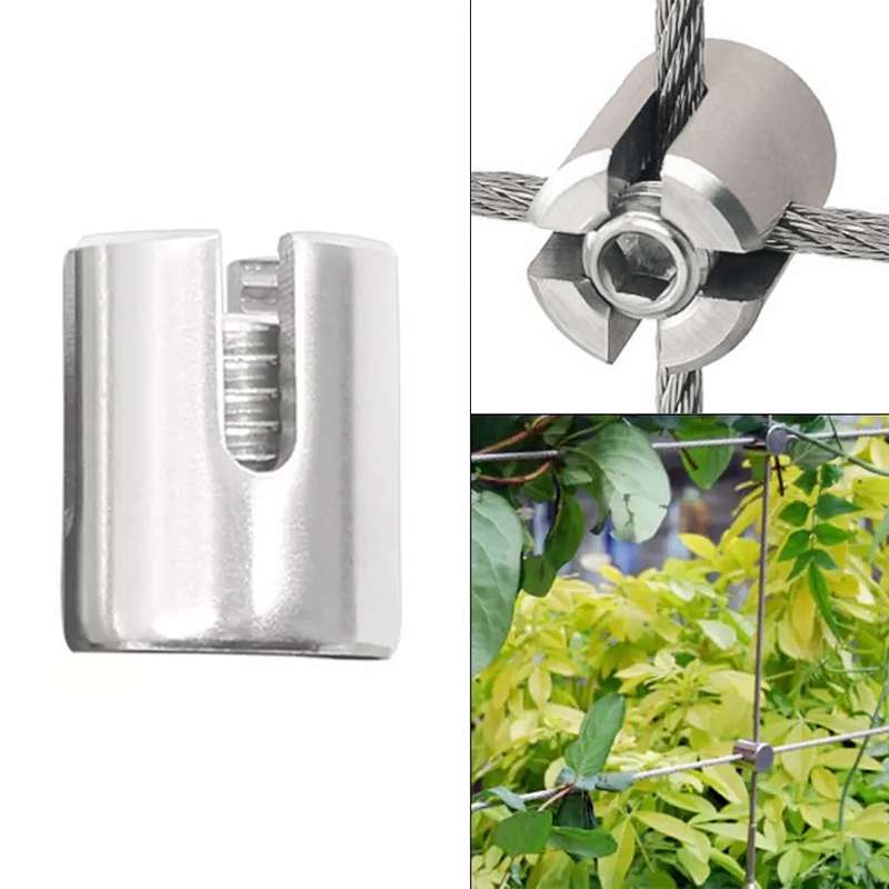 M10x3 316 Stainless Steel Garden Wire Rope Cross Fixed Clip