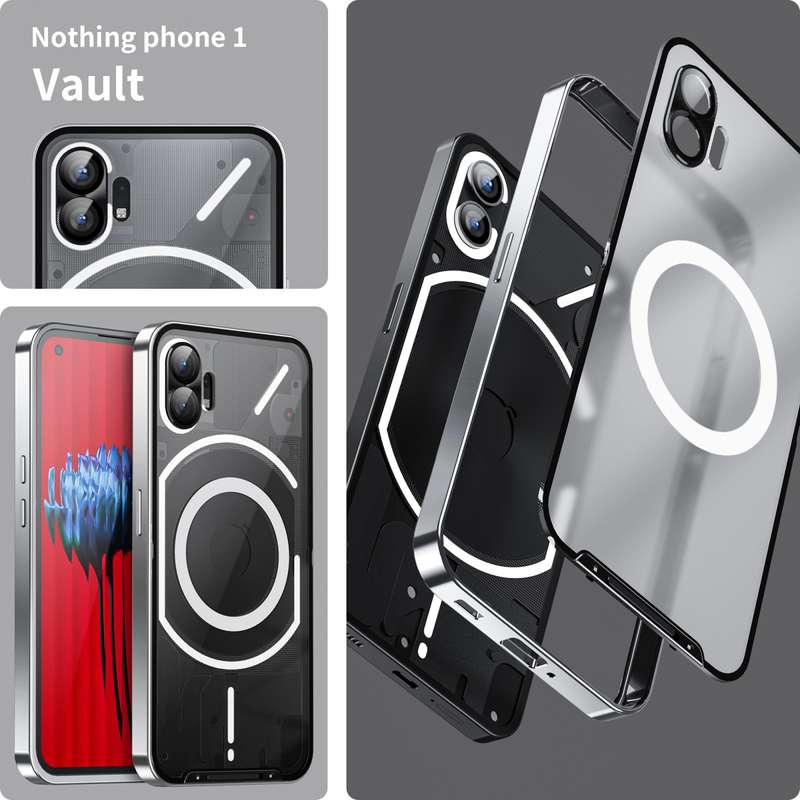 For Nothing Phone 1 Full Coverage Magnetic Phone Case(Silver)