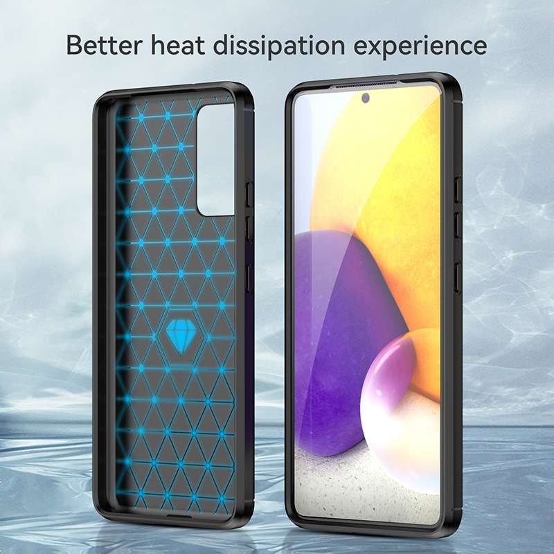 For Samsung Galaxy A82 Brushed Texture Carbon Fiber TPU Phone Case(Black)