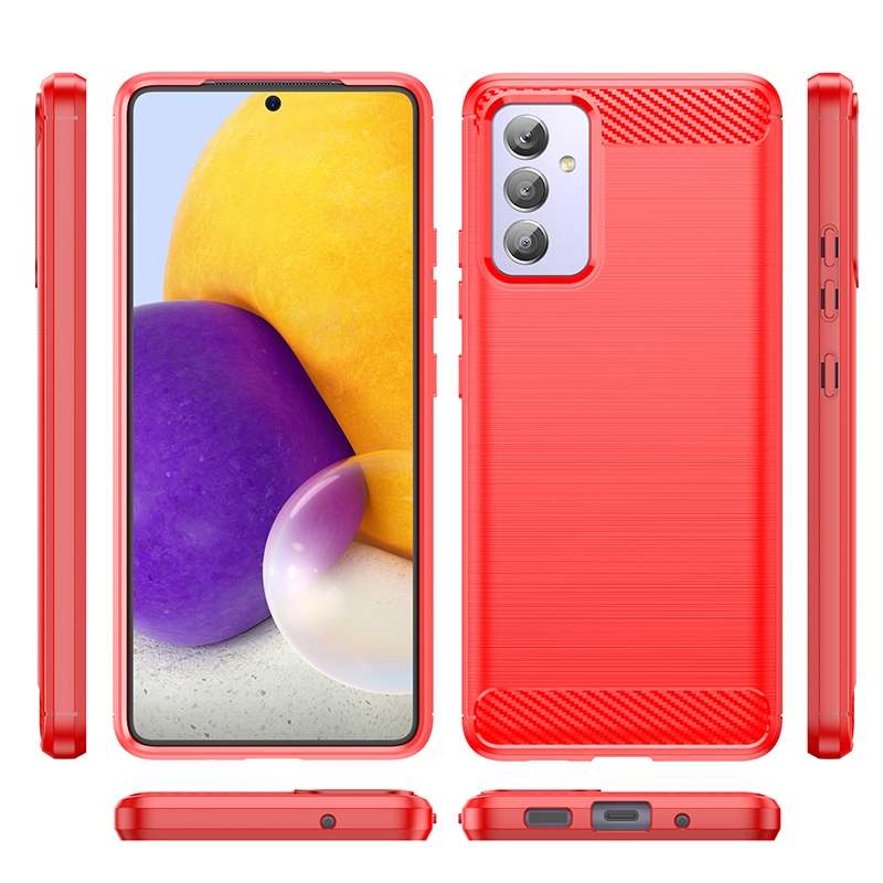For Samsung Galaxy A82 Brushed Texture Carbon Fiber TPU Phone Case(Black)