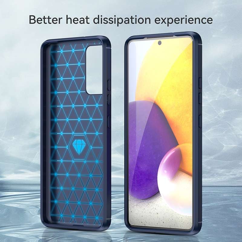 For Samsung Galaxy A82 Brushed Texture Carbon Fiber TPU Phone Case(Black)
