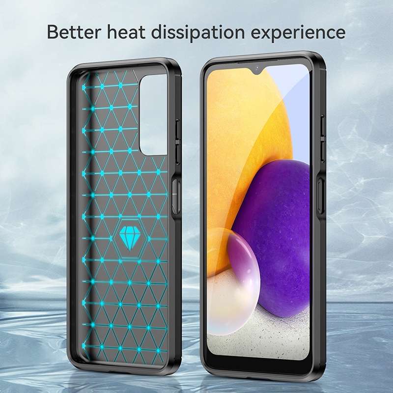 For Samsung Galaxy A03s US Version Brushed Texture Carbon Fiber TPU Phone Case(Black)
