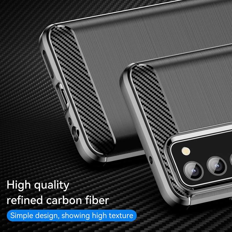 For Samsung Galaxy A82 Brushed Texture Carbon Fiber TPU Phone Case(Black)